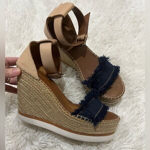 See by Chloe glyn fringed wedge espadrille - Size 41/US 10.5